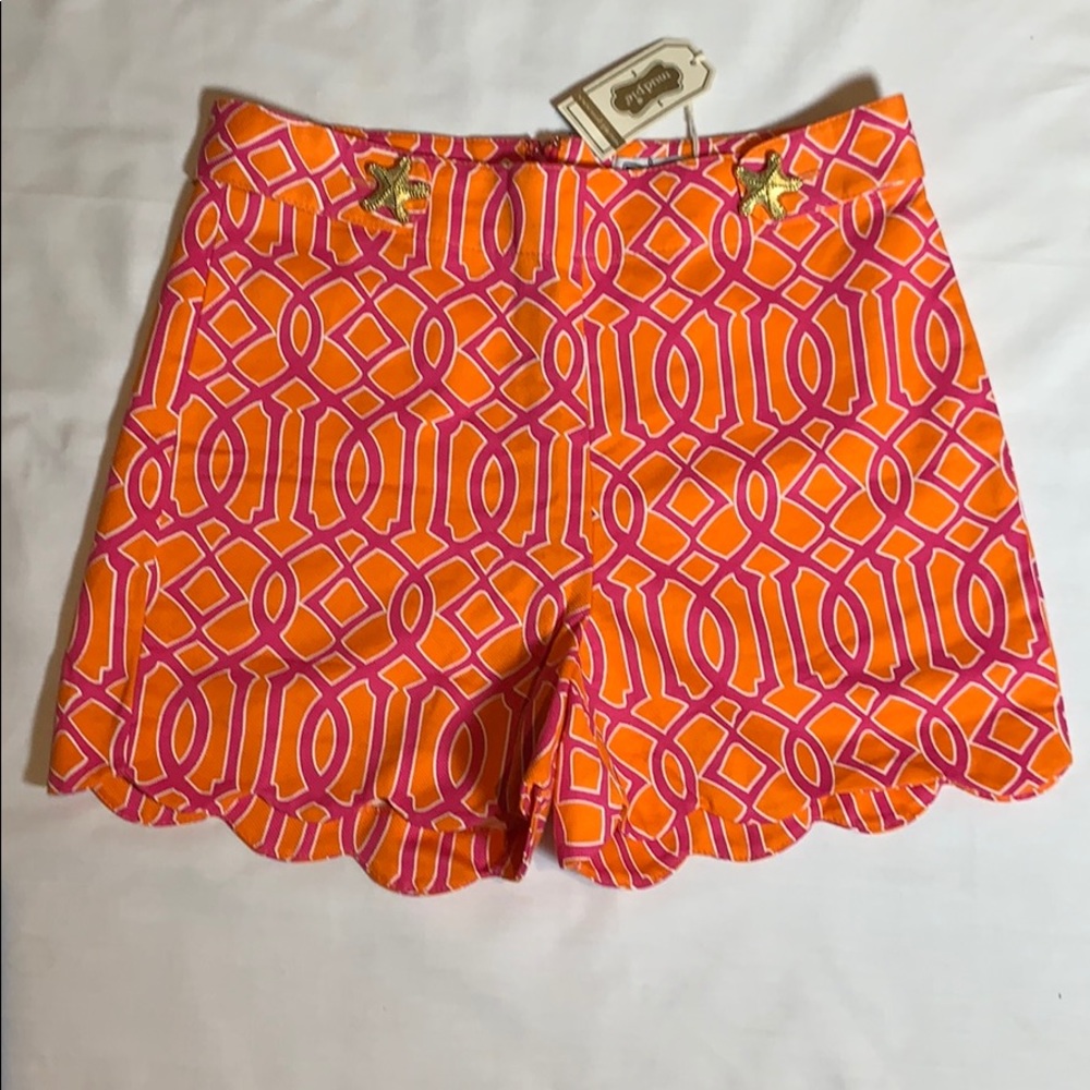 Mudpie Starfish Adorned Patterned Shorts NWT XS